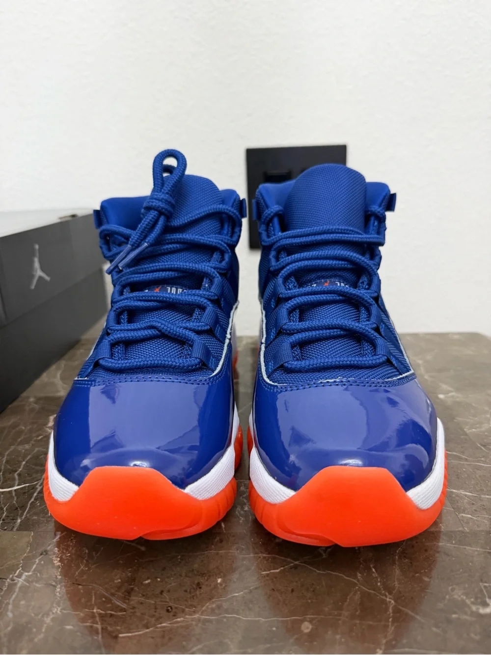 New! Air Jordan 11 Retro, Blue, Orange & White, Men’s Size 8